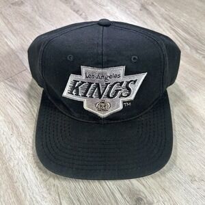 VTG Starter Los Angeles Kings Snapback Hat NHL Hockey Plain Logo Black Cap